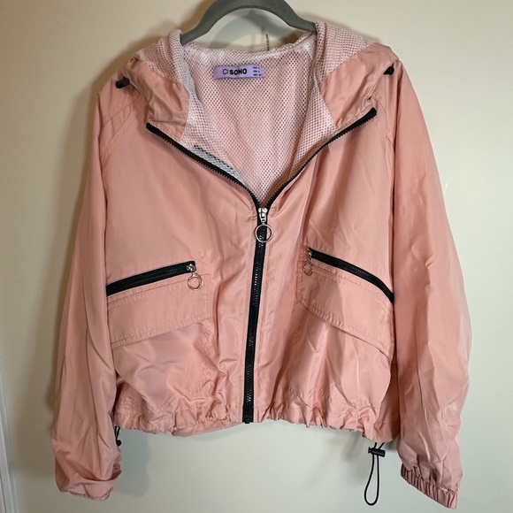 Ci Sono Jackets & Blazers - Cisono ci sono women’s small pink jacket black accent light rain